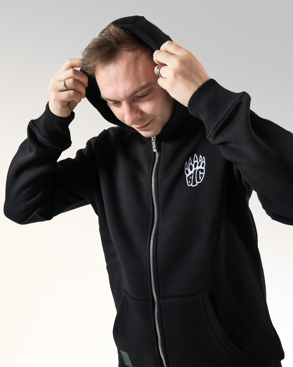BIG STREETART ZIPPER - BLACK
